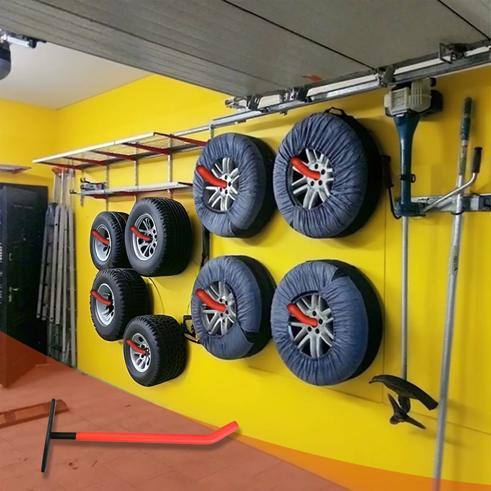 1 crochet de garage robuste - Capacité de 88 lb