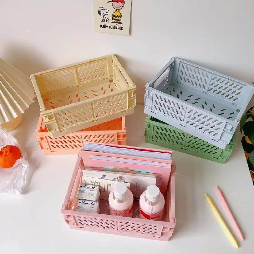 Boîte de rangement pliable avec poignées