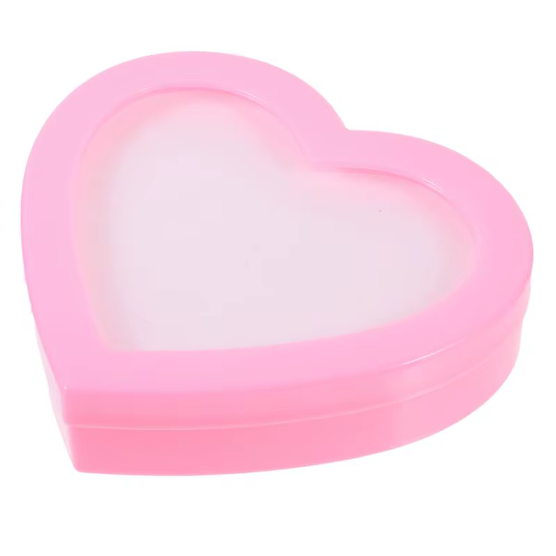 Boîte à bijoux rose en forme de cœur