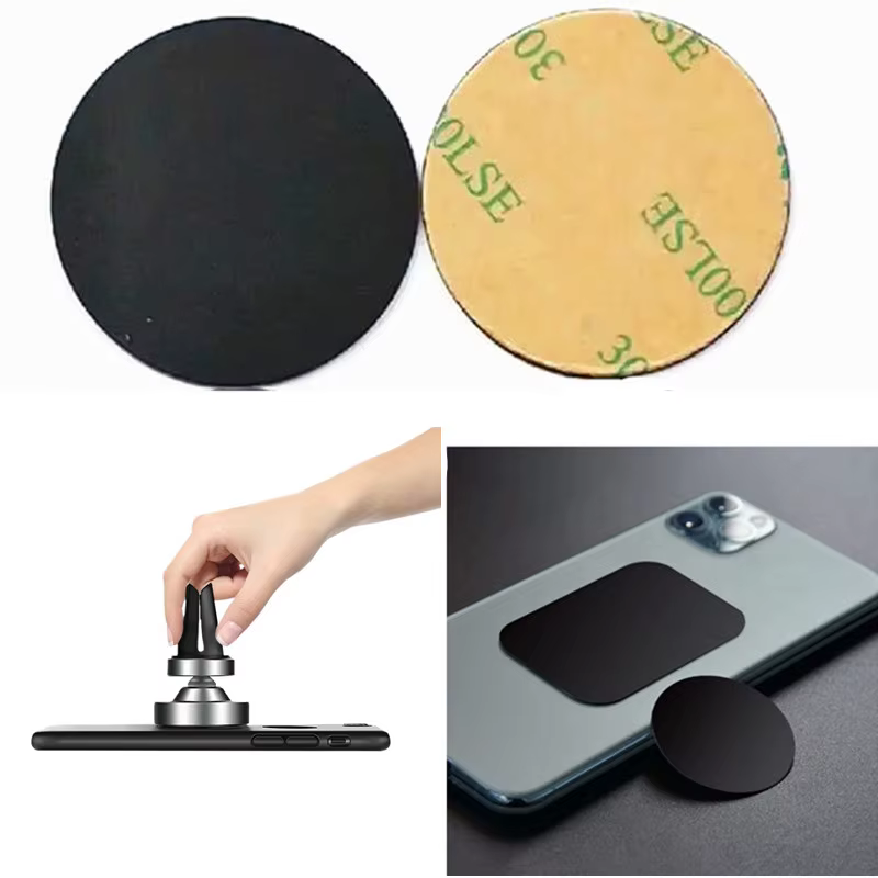 5 plaques métalliques magnétiques de 30 mm, 35 mm, 40 mm, 50 mm, 60 mm pour support de téléphone de voiture, disque autocollant en tôle pour téléphone portable et autres appareils intelligents