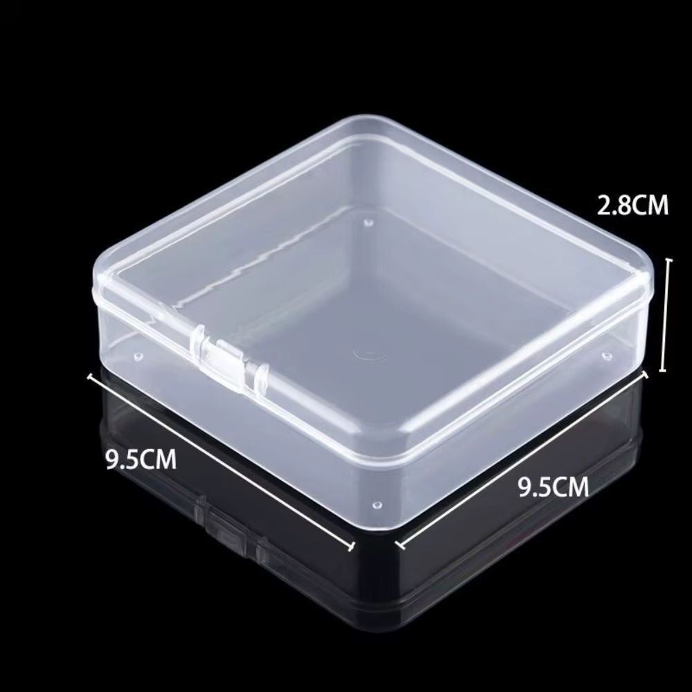 Boîte de rangement carrée transparente pour petits objets