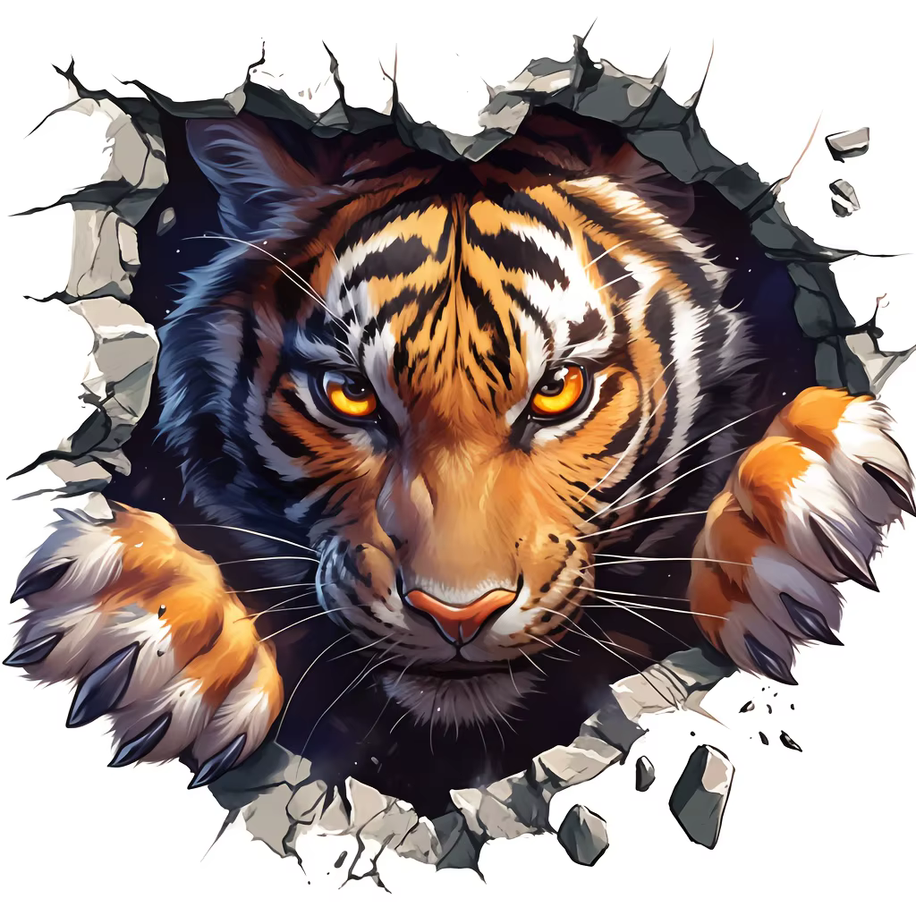 Autocollant en vinyle motif tigre