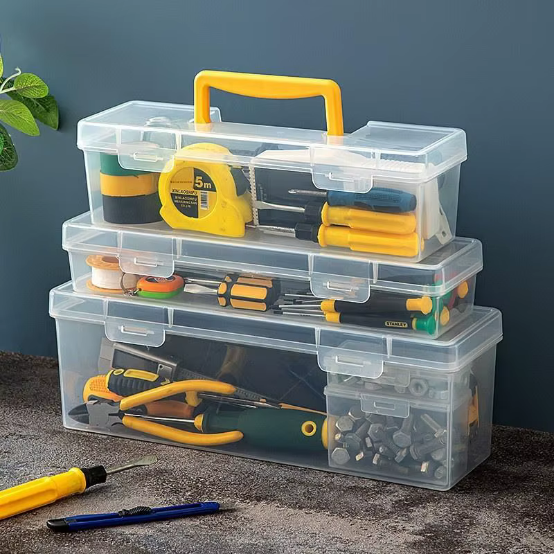 ♬ Boîte à outils portable transparente multifonctionnelle