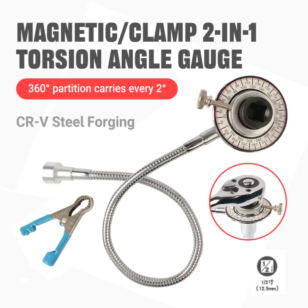 Jauge d'angle de couple à 360 degrés avec entraînement de 1/2 pouce et base magnétique - Instrument de mesure