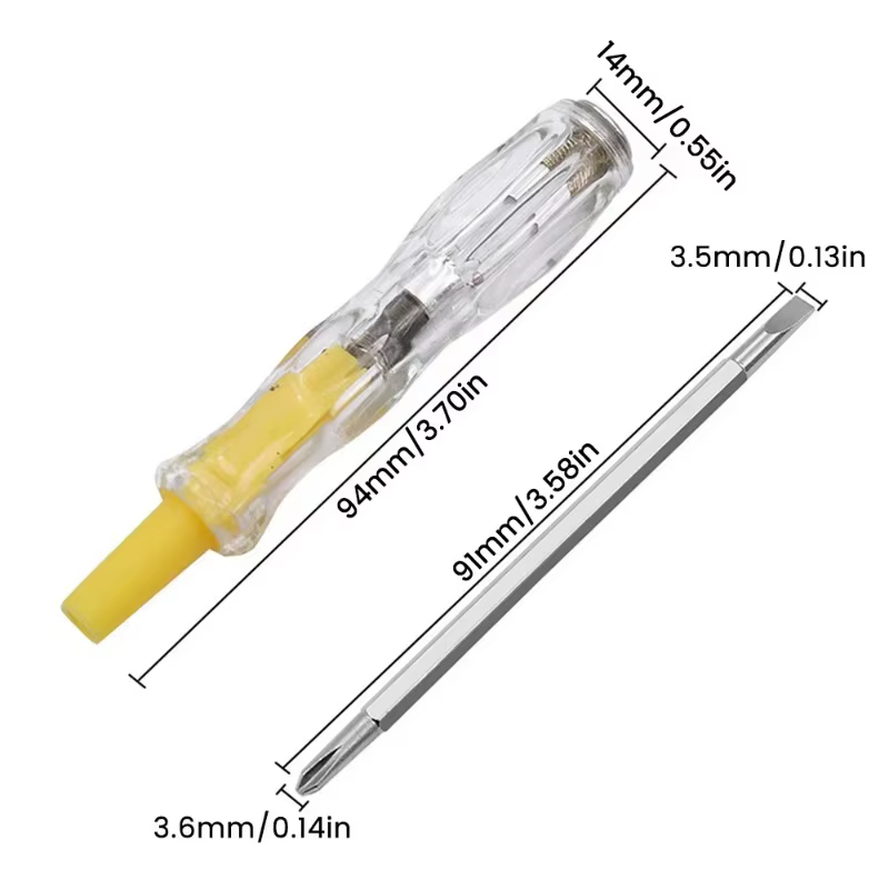 Tournevis double tête avec testeur de tension 100-500V et détecteur