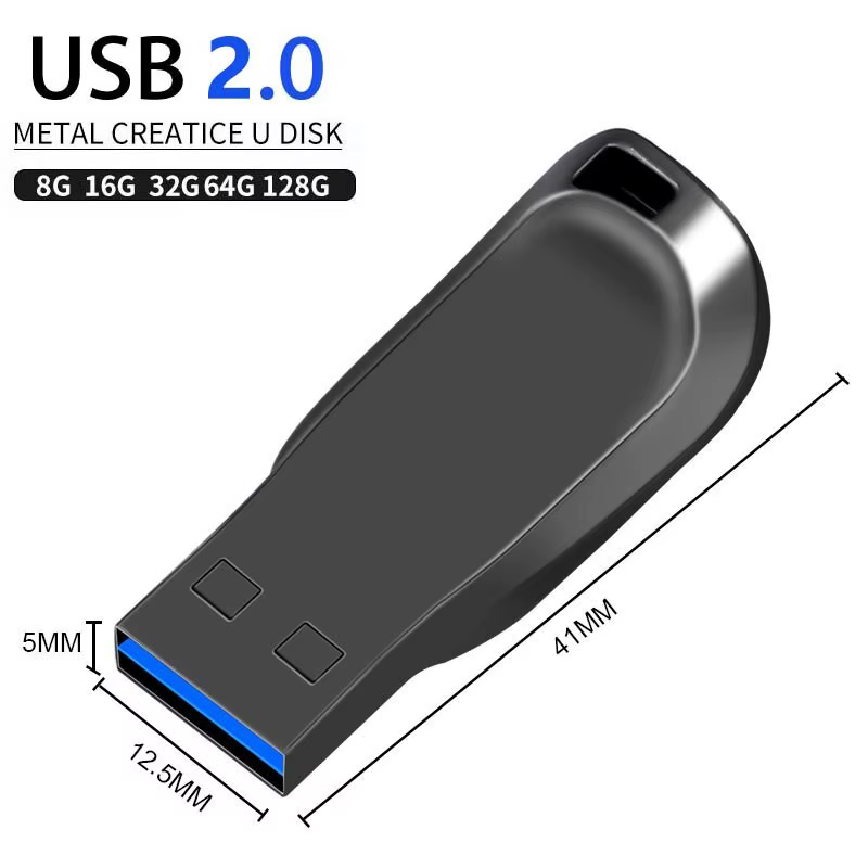 Clé USB 2.0 en métal haute vitesse, clé USB 128, clé USB 2.0, 128 Go, 64 Go, 32 Go, 16 Go, 8 Go, 64 Go, 2.0 Go, nouveau