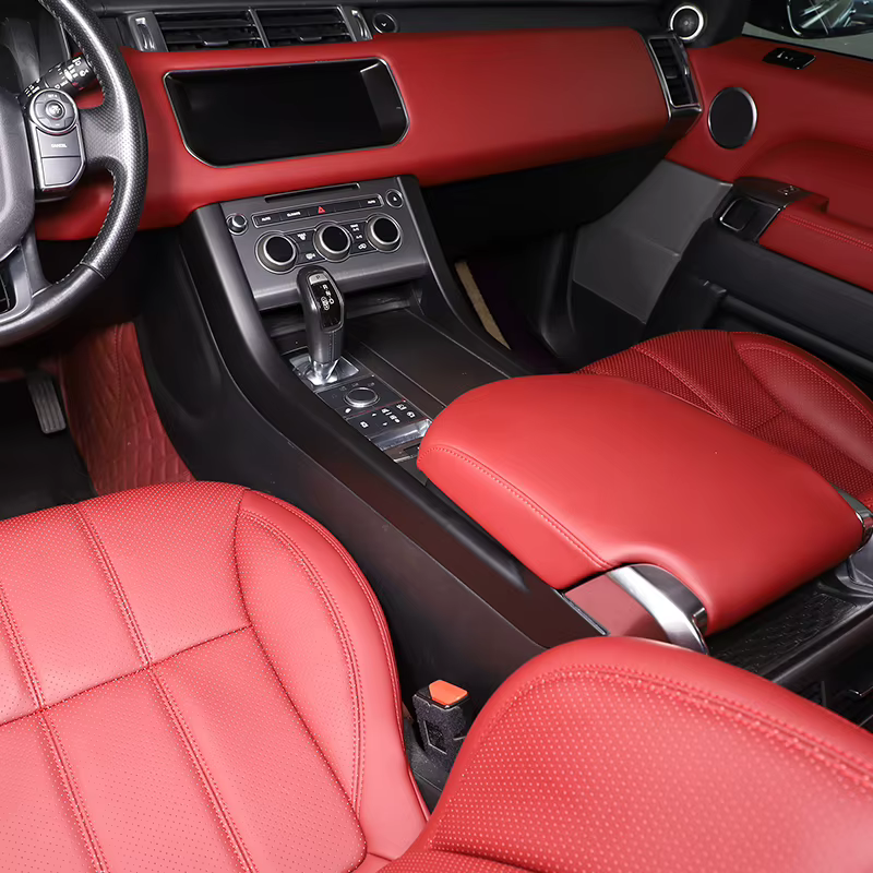 Autocollant de bande de garniture latérale de console centrale noire, fibre de carbone ABS, accessoires de voiture pour Land Rover Range Rover dehors 2014-2022, 256