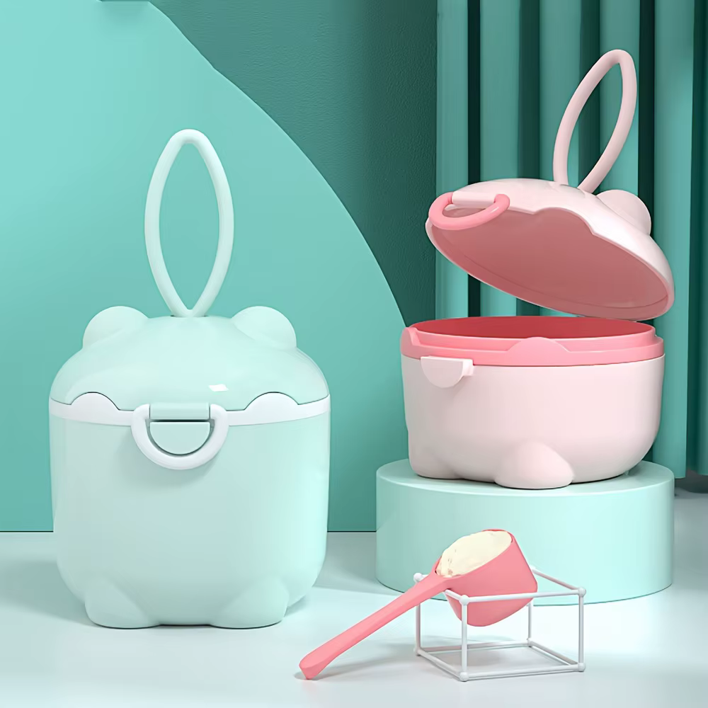 Boîte de lait en poudre Portable à quatre couches, récipient de lait en poudre, boîte rotative de stockage des aliments 1 pièce