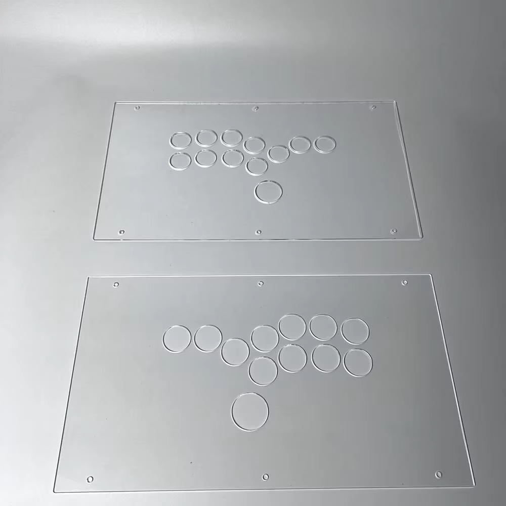 Panneau de Contrôleur d'Arcade DIY FightBox Personnalisé Série F 35cm x 20cm Style Hitbox Transparent Brillant Dépoli avec Vis