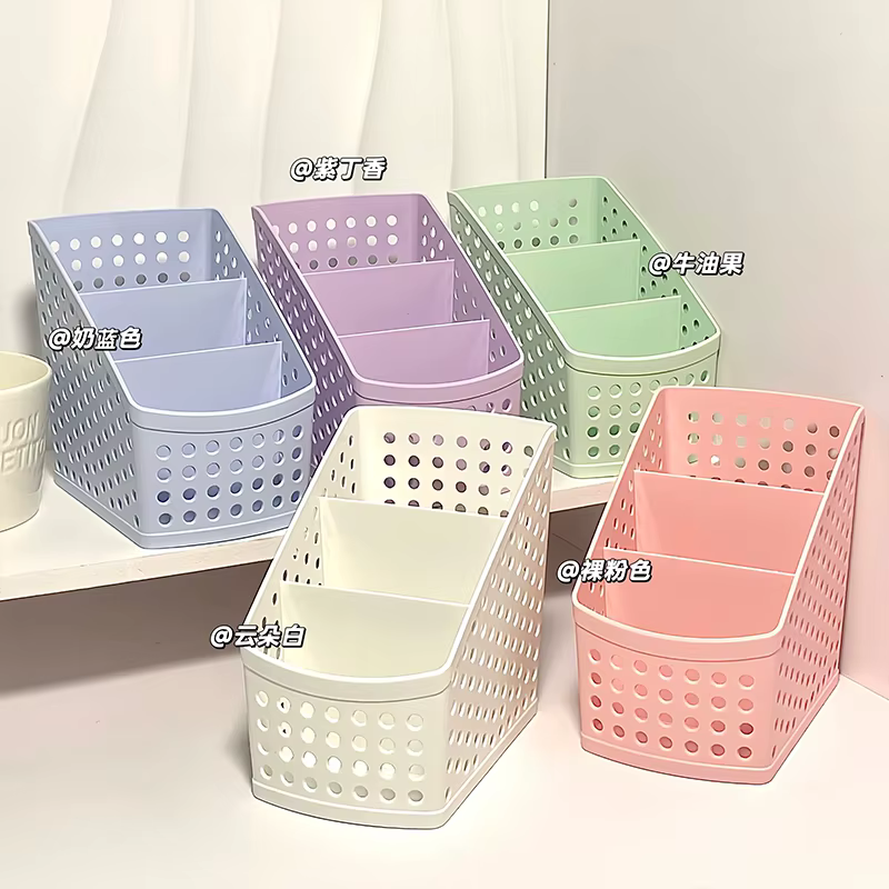 Organisateur de maquillage de papeterie scolaire, boîte de rangement de bureau, conteneur pour cosmétiques, bijoux, papeterie, organisateur en plastique