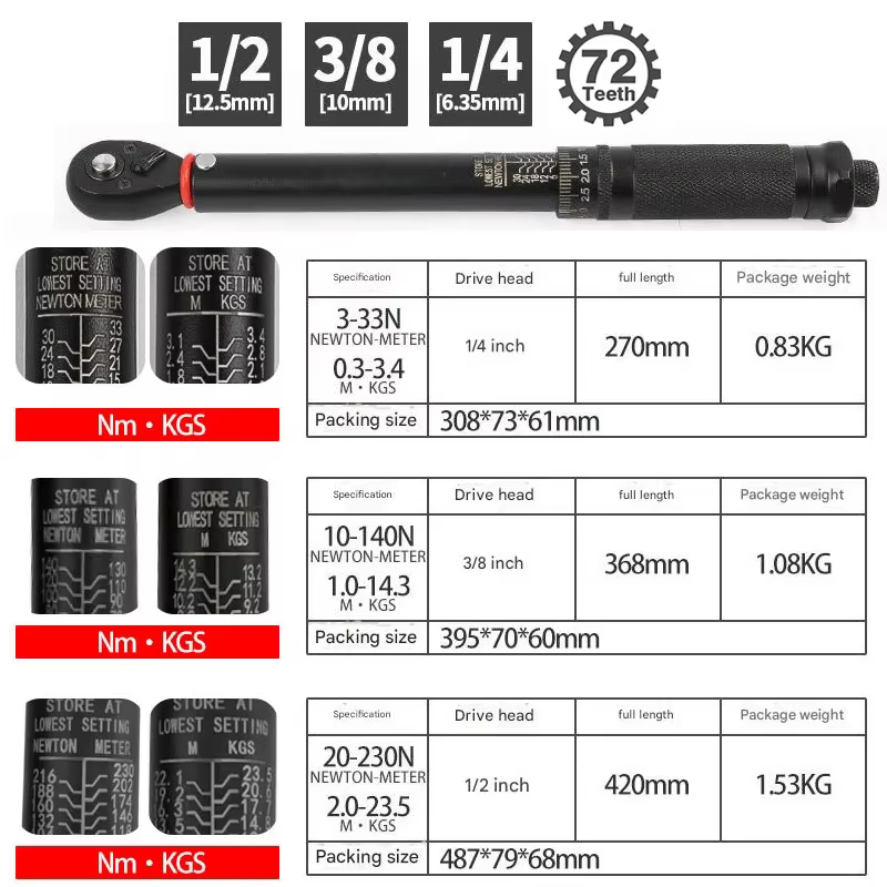 Clé dynamométrique 3-230 Nm