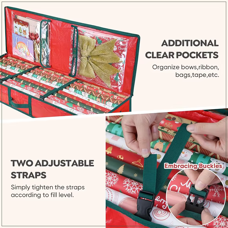 Conteneur de rangement pour papier cadeau pouvant contenir jusqu'à 27 rouleaux de 1 3/8 pouces de diamètre