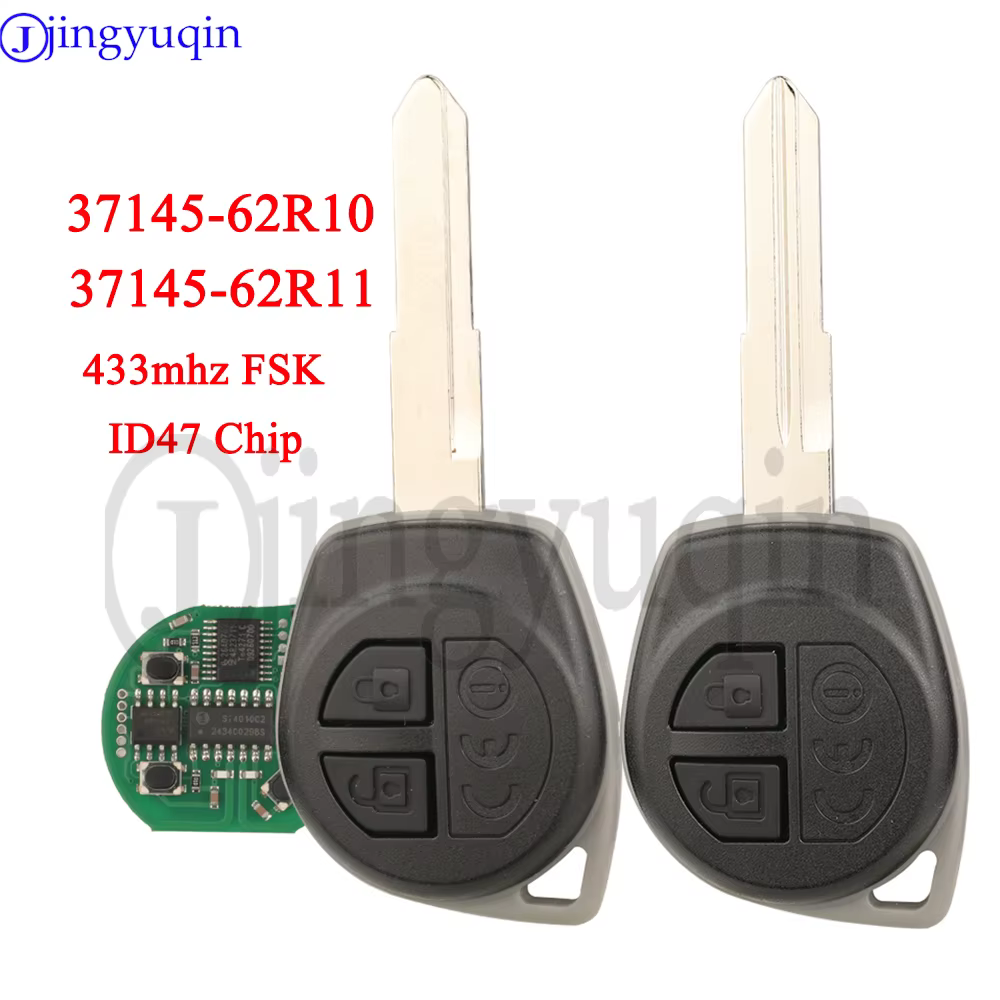 Jingyuqin 37145-62R10/37145-62R11 433mhz FSK id47 puce clé de voiture à distance 2 boutons pour Suzuki Swift Ignis clé à rabat télécommande