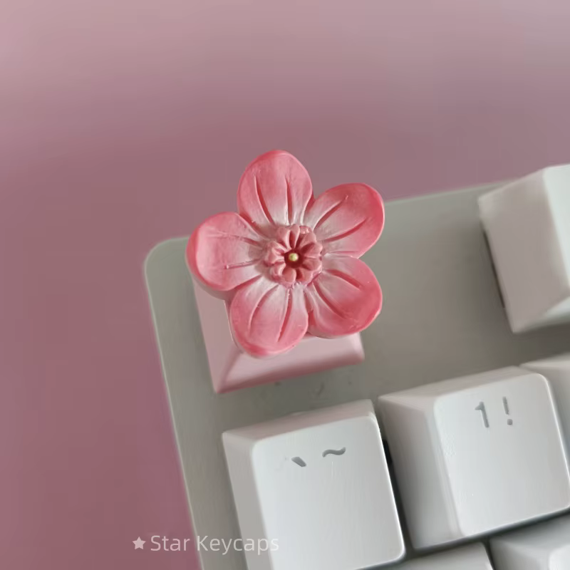 Capuchons de touches de clavier Sakura rose personnalisés, capuchons de touches artisanaux à fleurs pour arbre transversal, accessoires de jeu pour clavier mécanique