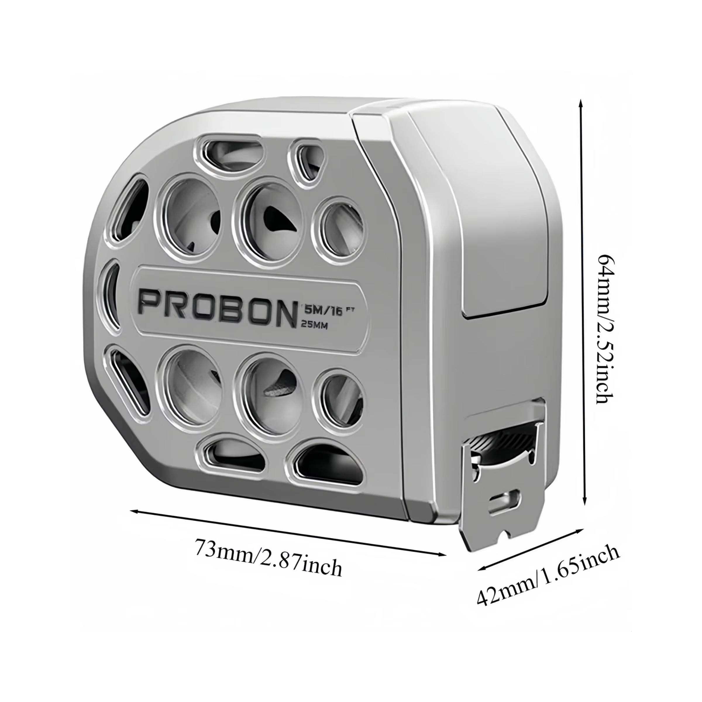 Mètre ruban en acier inoxydable de 25 pieds