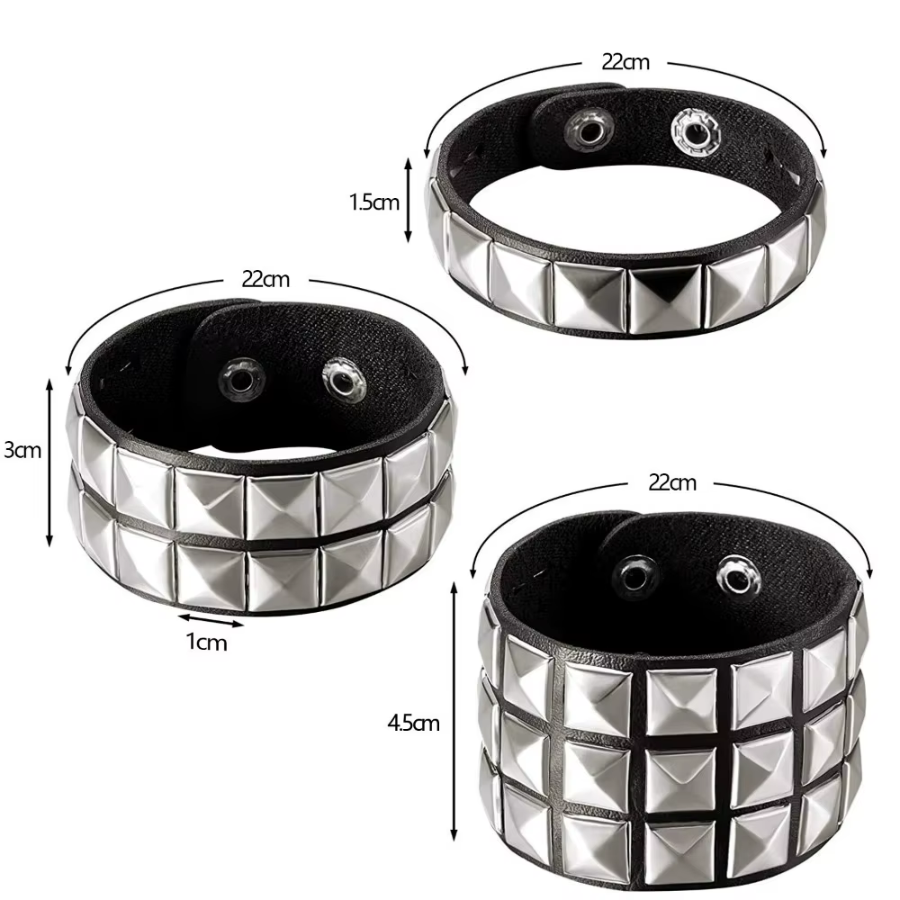 Nouveau Bracelet à ongles Punk Rivets Bracelet de Couple décontracté Hip-Hop fête gothique nouvel an noël saint valentin cadeaux d'anniversaire