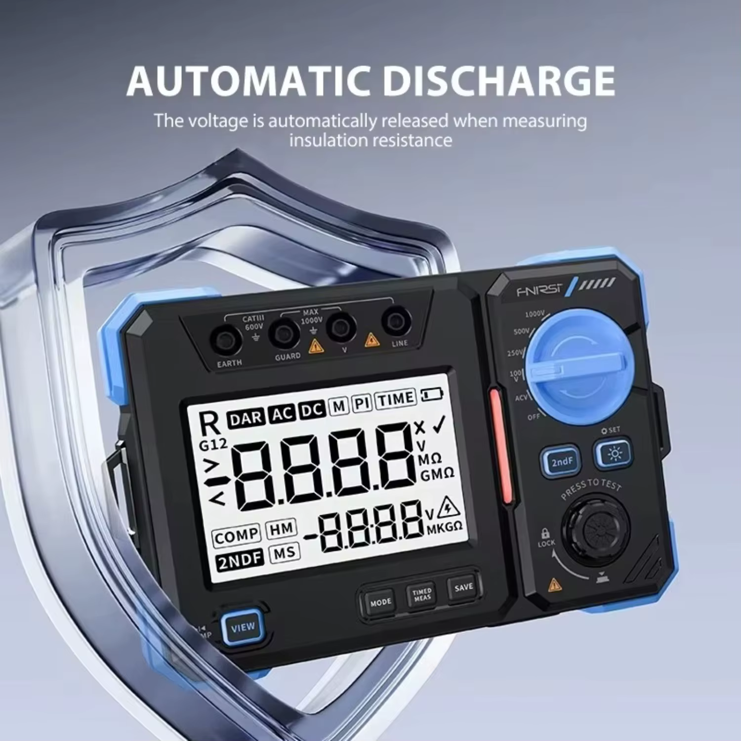 Testeur de résistance d'isolement FNIRSI MRT-1050 1000V 20G Ω Mégohmmètre Mesure de tension AC/DC Vérification de l'isolement des enroulements de moteur