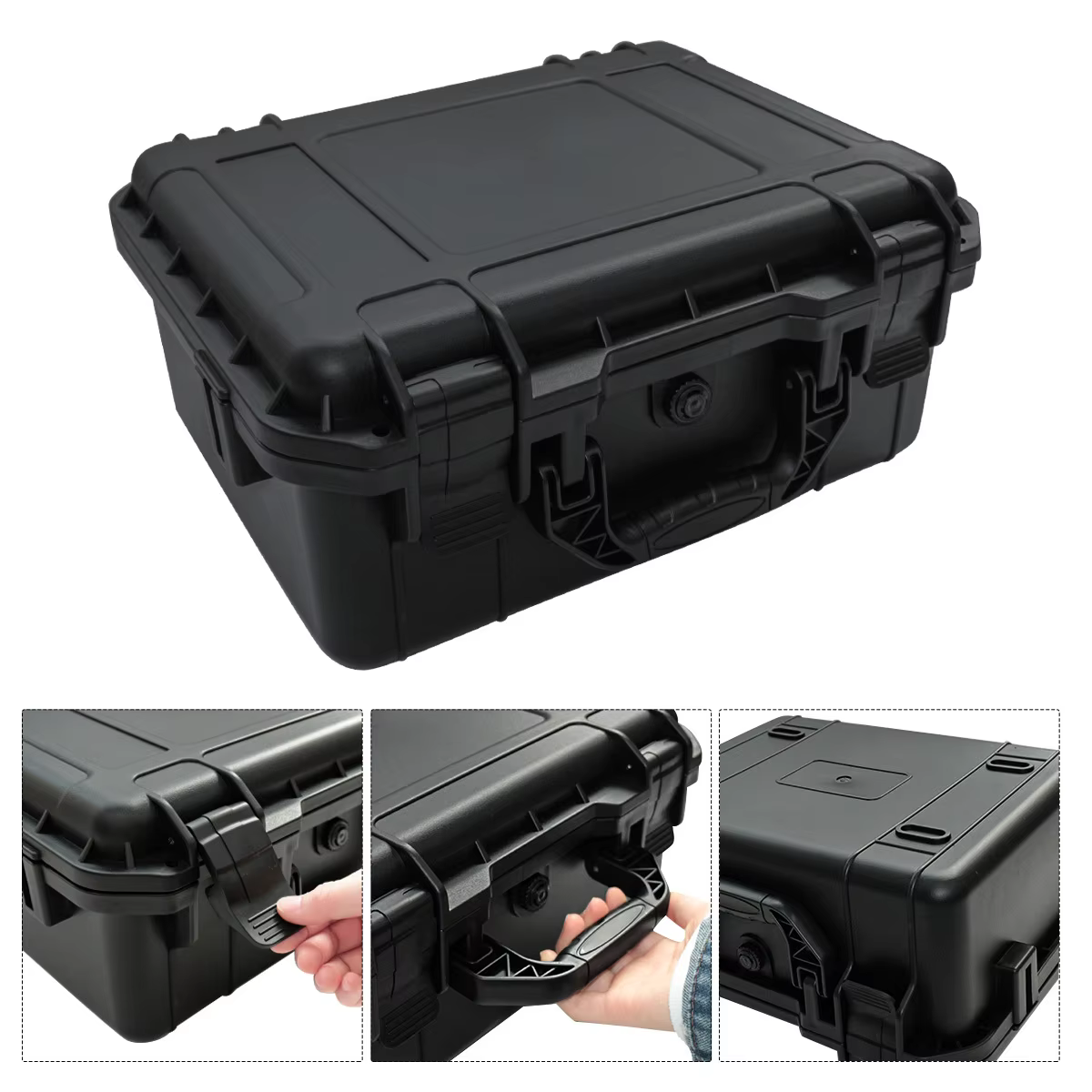 1 boîte à outils de protection robuste et étanche avec inserts éponge prédécoupées-plastique durable