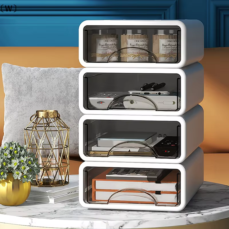 MaveraW Caja en plastique Organisateur de bureau Tiroir Boîte de rangement de maquillage Conteneur de bijoux empilable