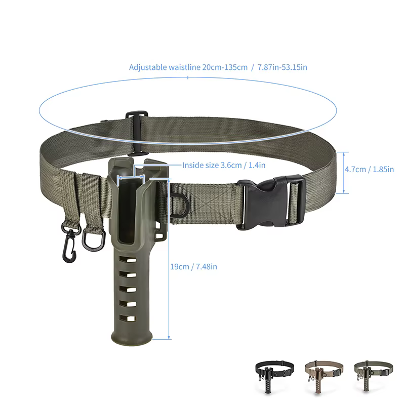 Support de ceinture de canne à pêche réglable, ceinture de pataugeoire avec insertion de leurre, boucle suspendue, Support de taille Portable pour matériel de pêche