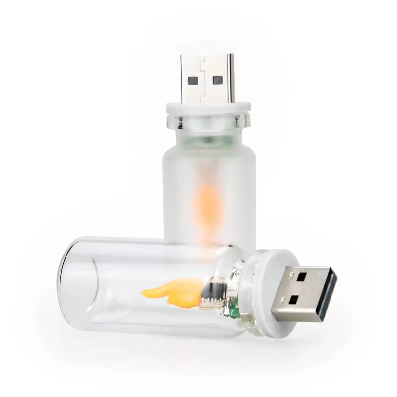 Lampe de chevet USB à flamme vacillante LED