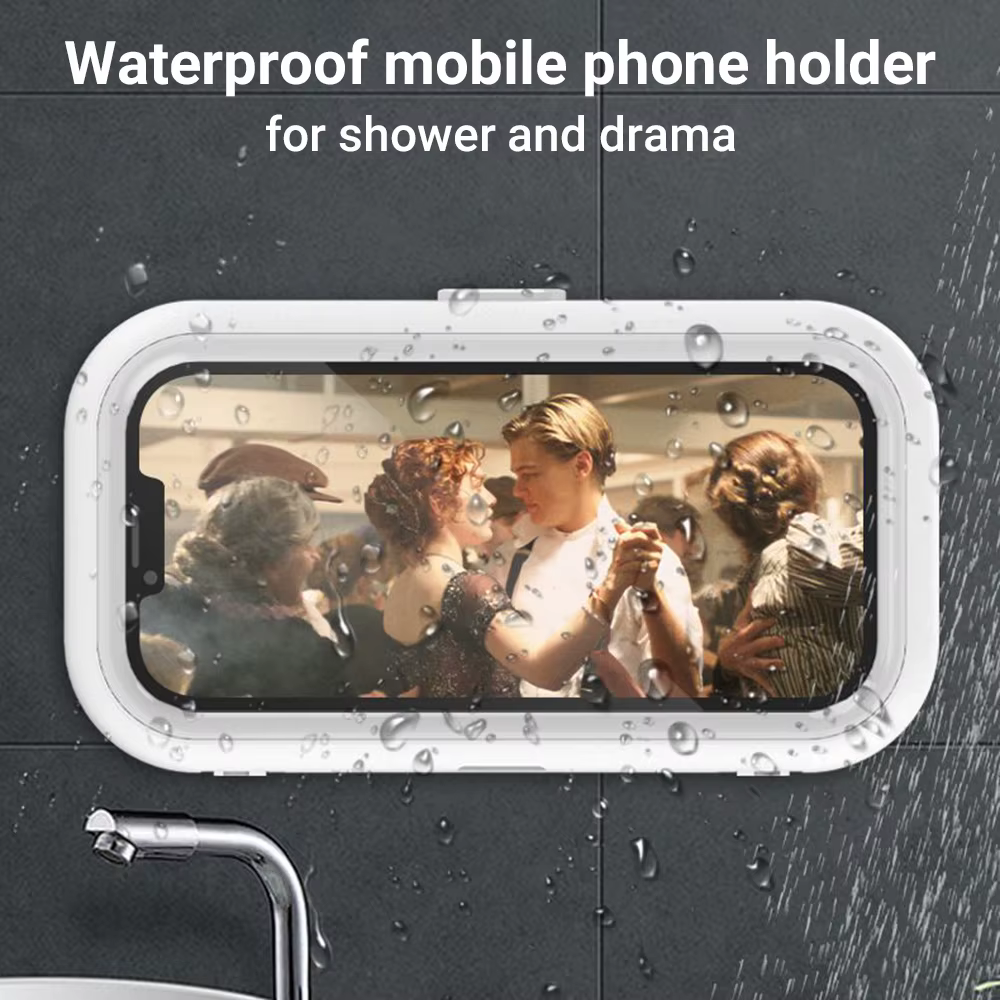 Boîte de rangement étanche pour téléphone portable, 1 pièce, avec un Design rotatif, adaptée à une utilisation dans la douche ou pour regarder des programmes TV