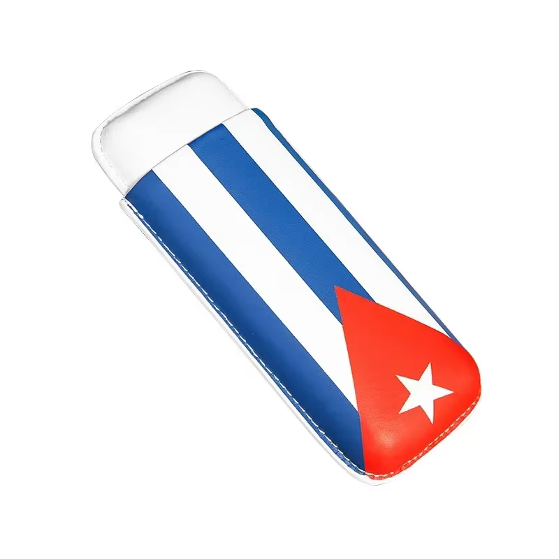 Étui à cigares pochette de luxe Humidor drapeau de Cuba stockage cigarette cuir accessoires pour fumer Portable