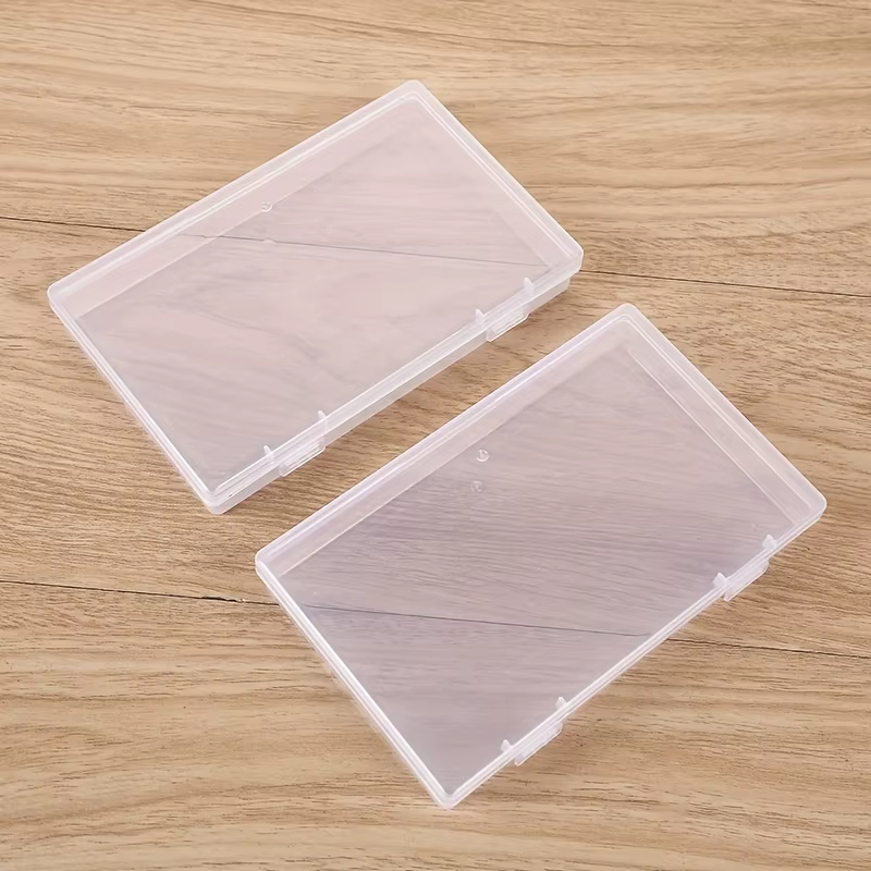 3 boîtes de rangement transparentes : organiseurs rectangulaires transparents pour fournitures de maison et de bureau - Essentiels pour la rentrée scolaire