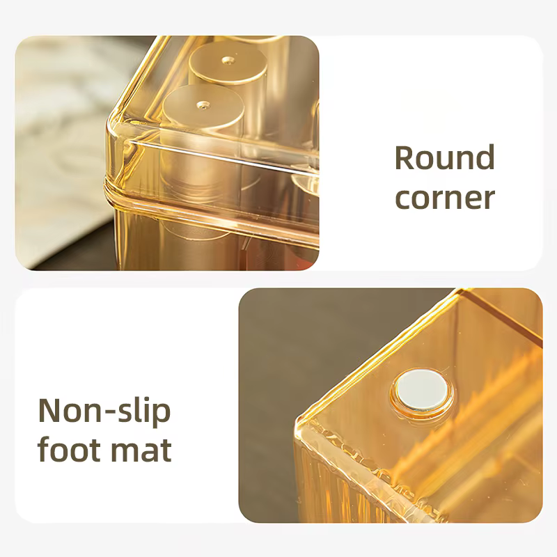 Boîte de rangement de cils avec couvercle, outil d'organisation de cosmétiques de bureau, support de boîtier Transparent en acrylique exclusivement pour les fournitures de maquillage