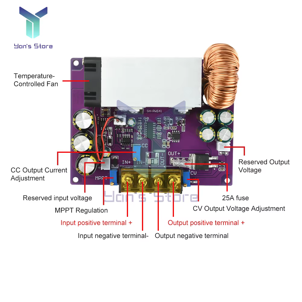 DC 18-90V à DC 2-60V 800W MPPT DC-DC Buck tension constante convertisseur de courant Constant régulateur