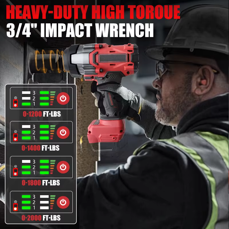 Clé à chocs sans fil 3/4 pouces pour batterie Milwaukee 18V-20V 1850Ft-lbs (2500N.m)