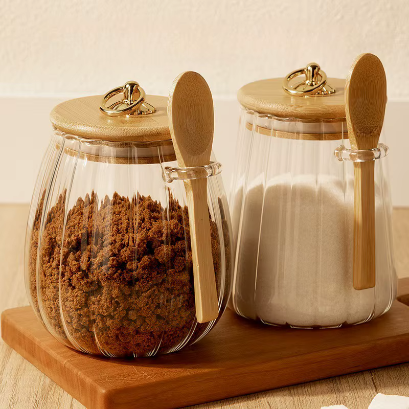 Récipient alimentaire bouteilles de stockage de cuisine pot hermétique en verre Grains thé