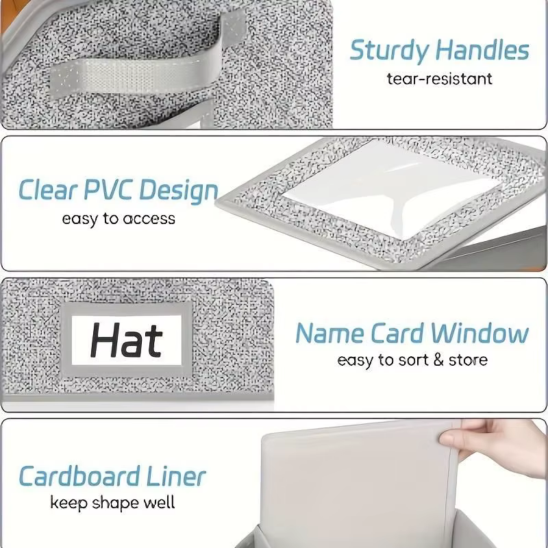 Boîte de rangement pliable pour chapeaux avec fermeture éclair