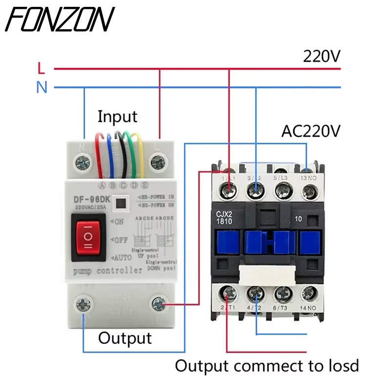 Contrôleur de niveau d'eau automatique DF-96D DF-96DK 20A AC 220V DC24V