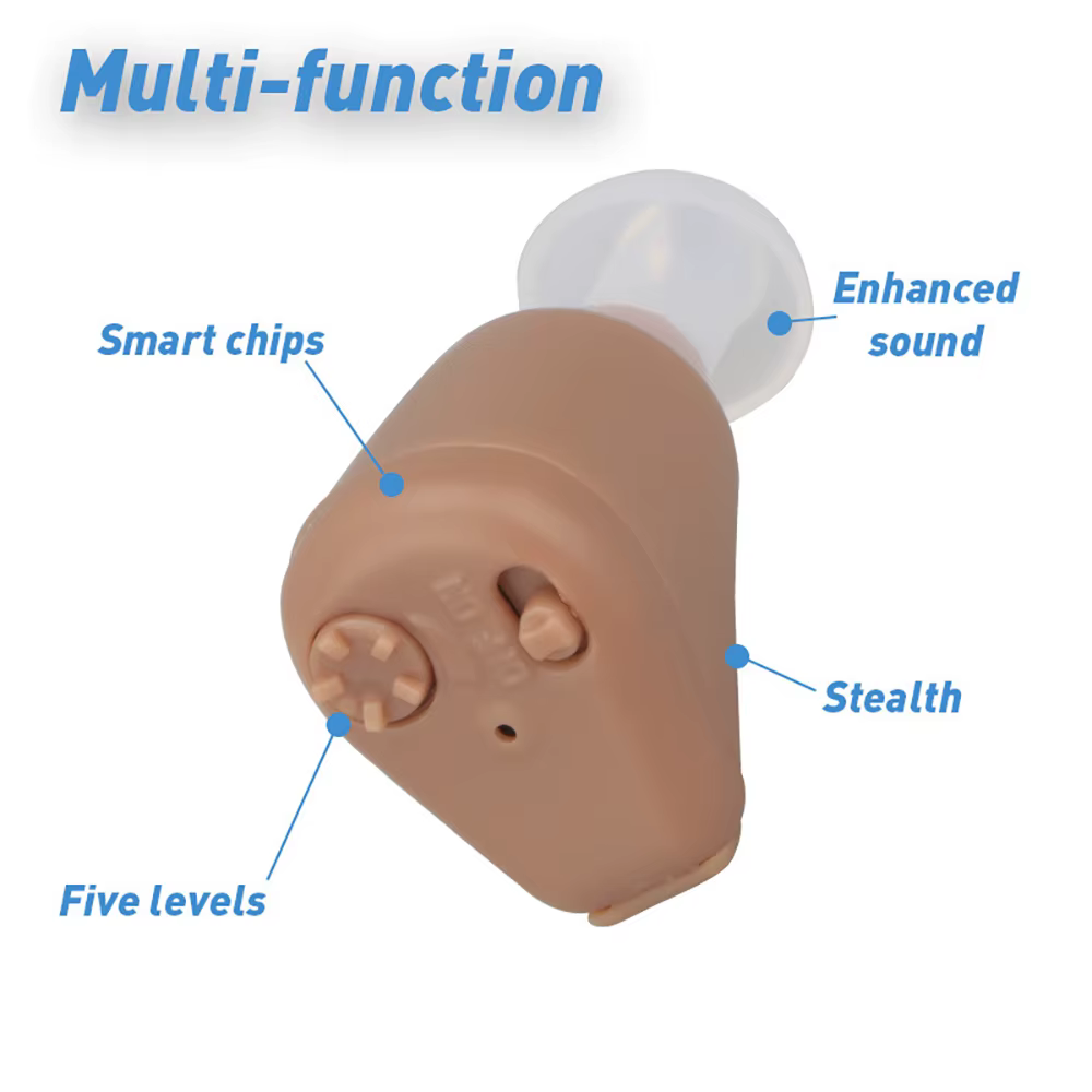 Aide auditive de type HearinCIC avec fonctionnement de batterie facile Écoute personnelle Amplificateur de son d'oreille électronique pour personnes âgées
