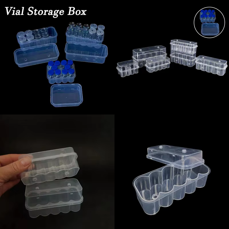 Boîte de rangement pour flacons de 3/5/7/10 ml, boîte de rangement en plastique pour microtubes à 2/10 emplacements, boîte de rangement empilable pour tubes de congélation, organisateur de bouteilles