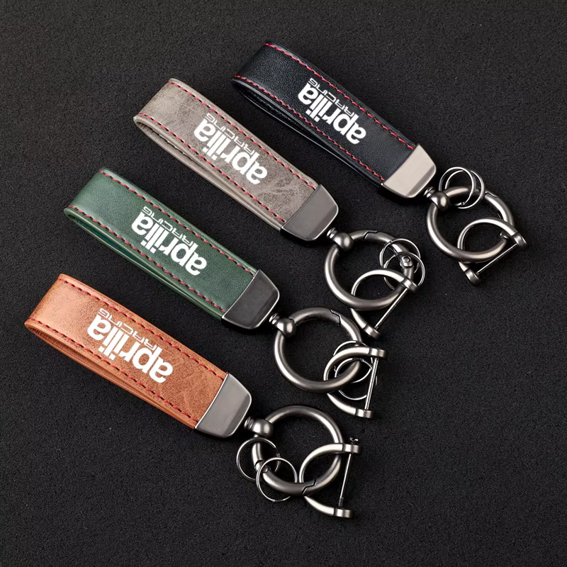 Porte-clés de moto en cuir de qualité supérieure avec logo