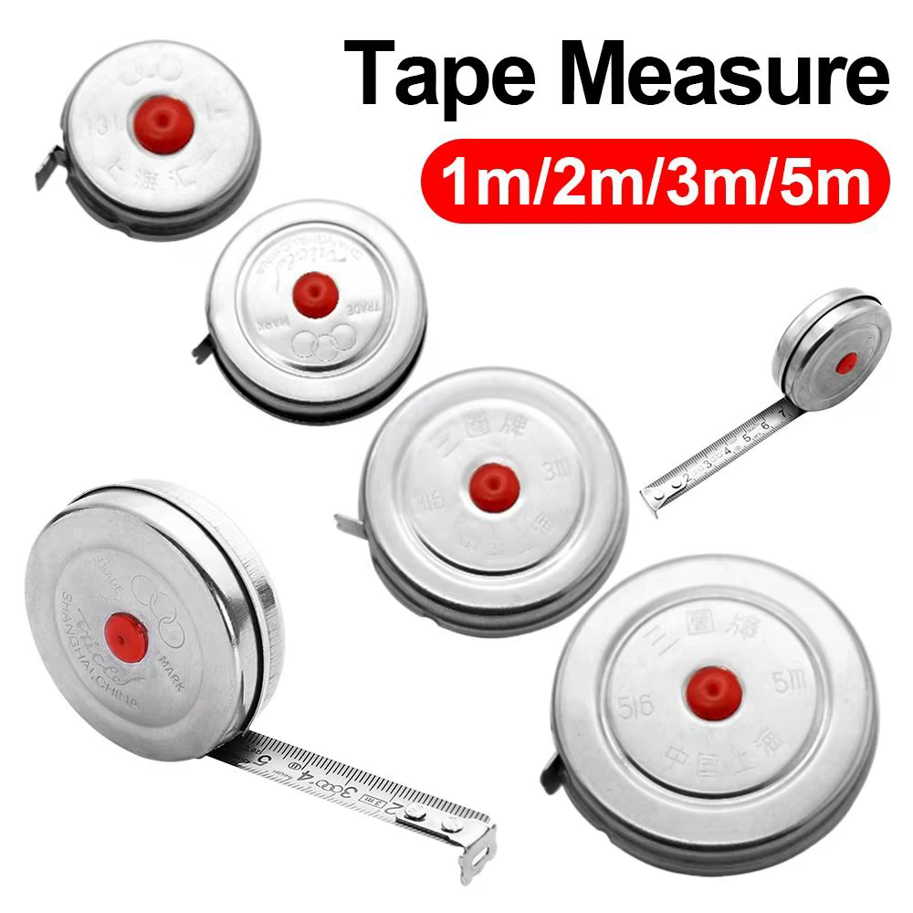 Outils de mesure : Ruban à mesurer en acier inoxydable 1m, 2m, 3m, 5m