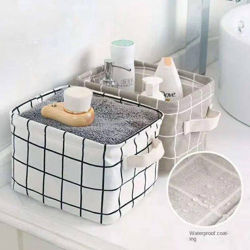 Panier de rangement en tissu avec poignée