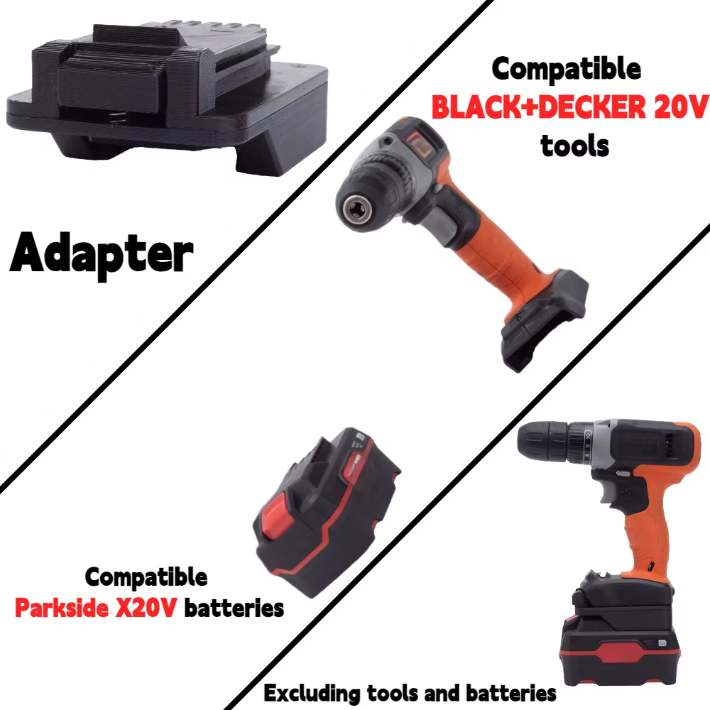 Pour batterie Li-ion Parkside X20V TEAM vers BLACK + DECKER 20V outils de perceuse électrique sans fil