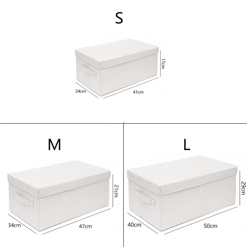 Boîtes de rangement en tissu avec couvercles