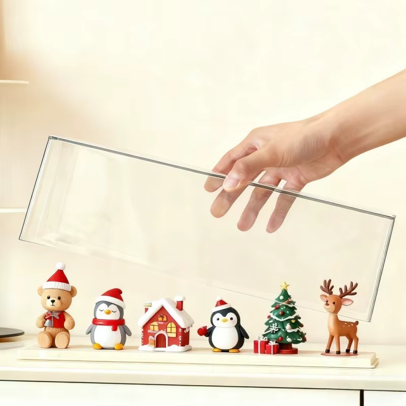 Mallette de rangement d'affichage en acrylique pour figurine d'action, boîte de rangement transparente anti-poussière pour figurines, boîte aveugle empilable, affichage étagé
