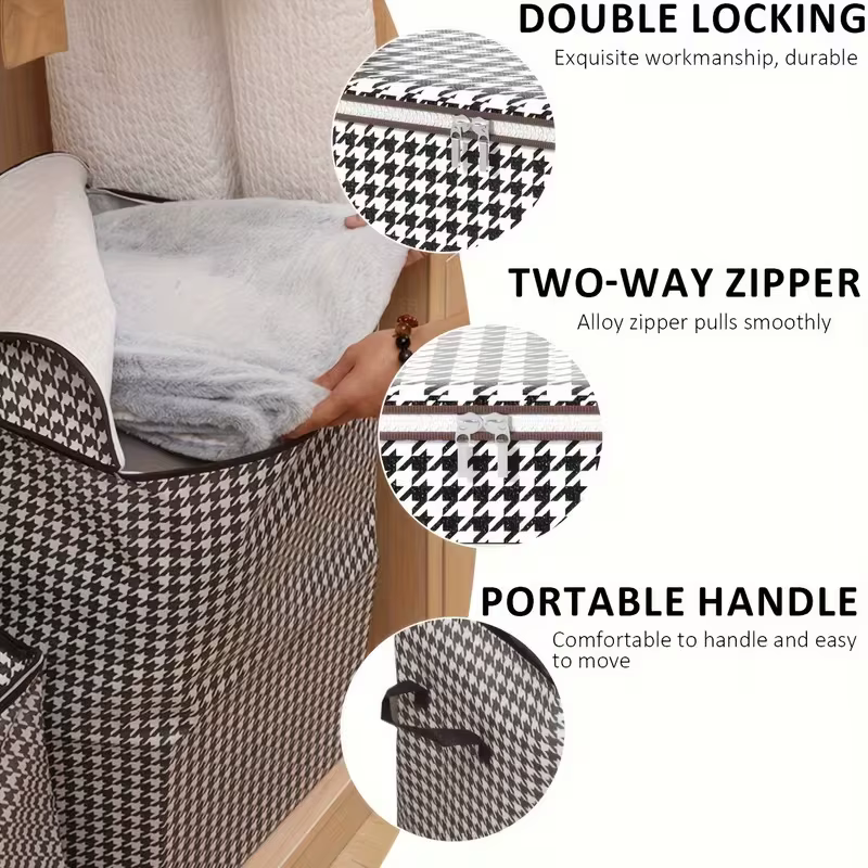 Boîte de rangement de couette, organisateurs anti-poussière, garde-robe Non tissé, sac permettant de gagner de l'espace, boîte de literie mobile pour la maison, Organization de rangement