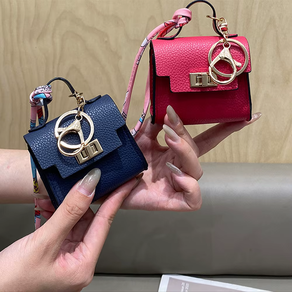 Mini sac carré en cuir