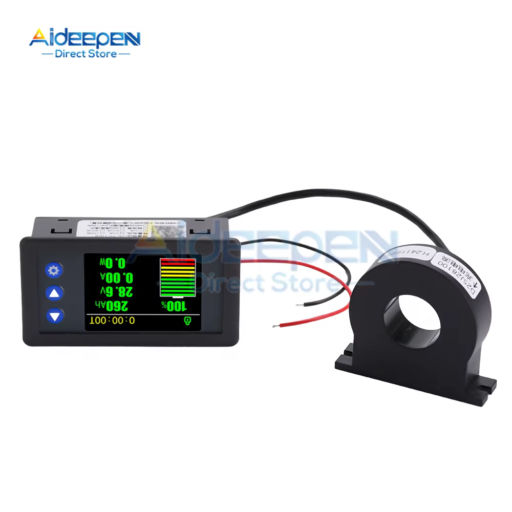 Moniteur de capacité de batterie 10V-100V avec capteur Hall