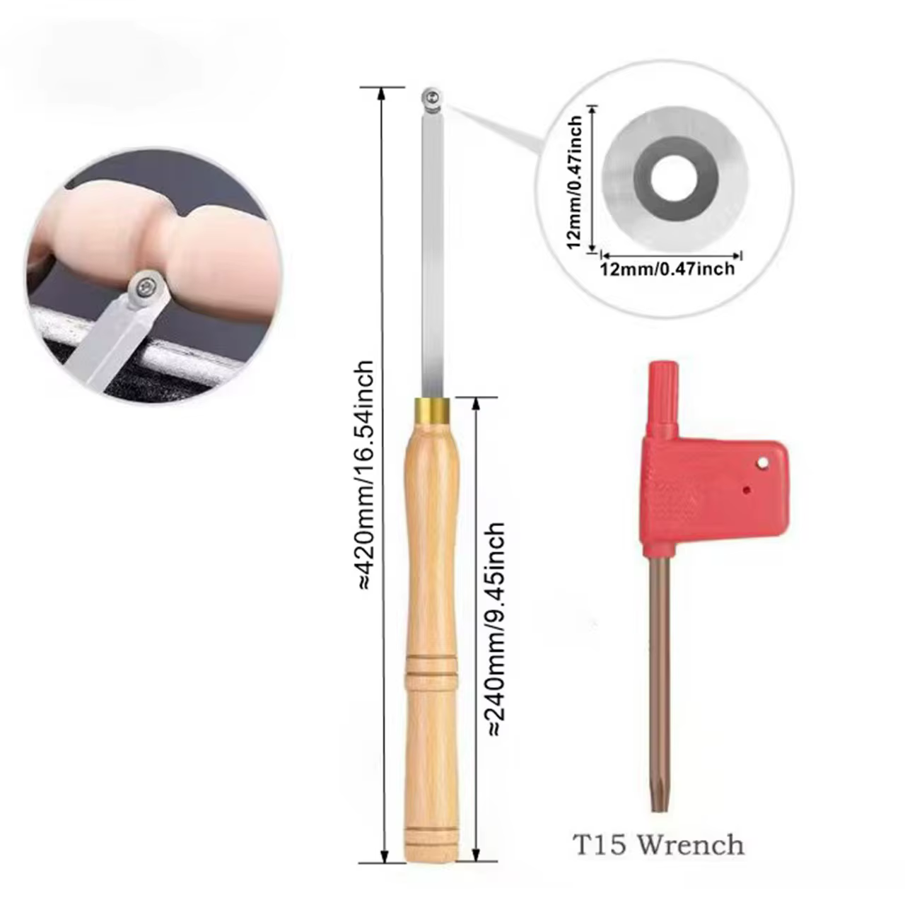 Manches d'outils pour tour à bois