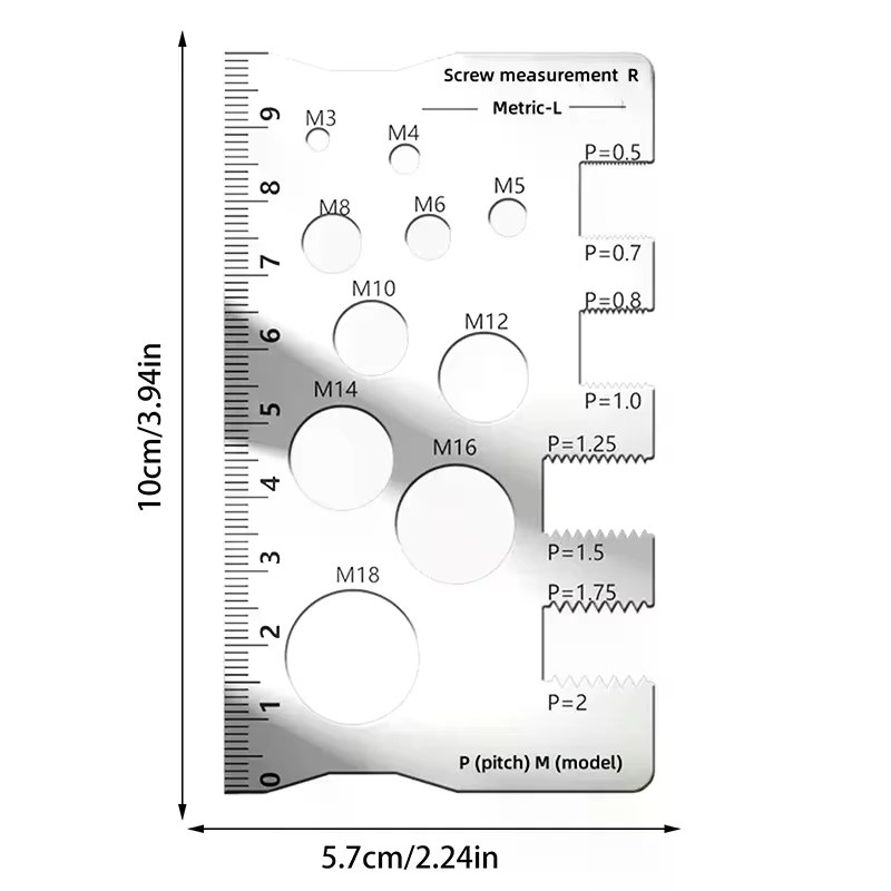 Règle de mesure de vis de vérificateur de filetage
