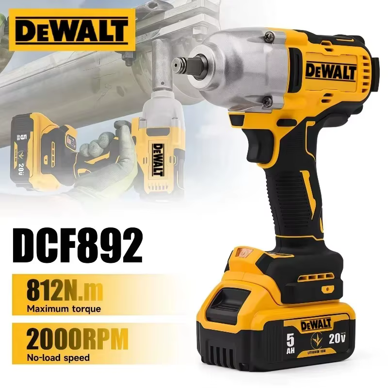 Dewalt DCF892 clé à chocs sans brosse à couple élevé outil électrique sans fil batterie 20V alimentation sans fil pour l'amélioration de l'habitat