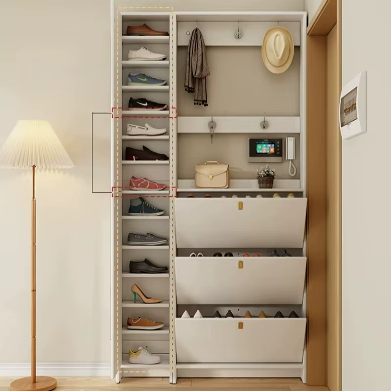 Meuble à chaussures fin avec tiroirs