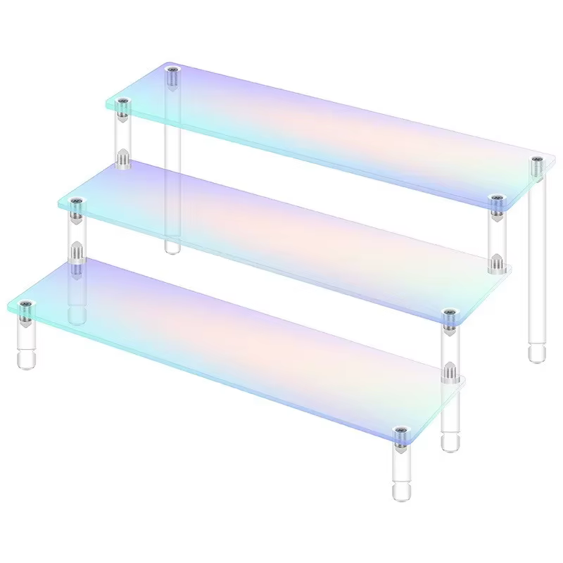 Présentoir en acrylique irisé à 1 à 5 niveaux, étagère sur support pour figurines, objets de collection, Cupcakes, parfums, décoration et organisation de bijoux